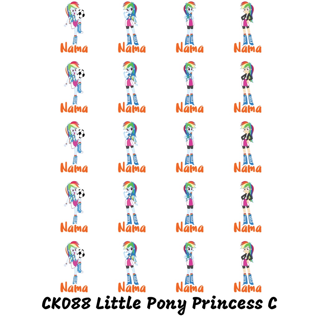 

Sticker Nama Cutting Label Waterproof Tahan Air Little Pony C (CK088)