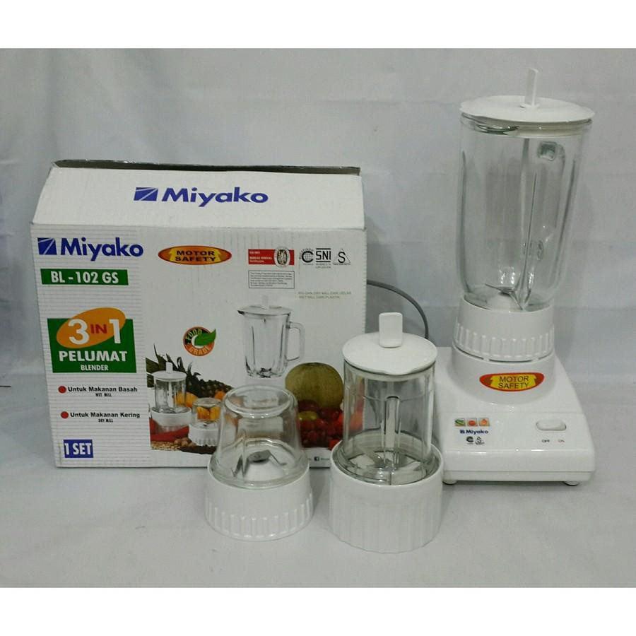 Miyako BL-102GS Putih Blender KACA  [1 L/3in1]  / BL102GS / BL 102GS / BL 102 GS