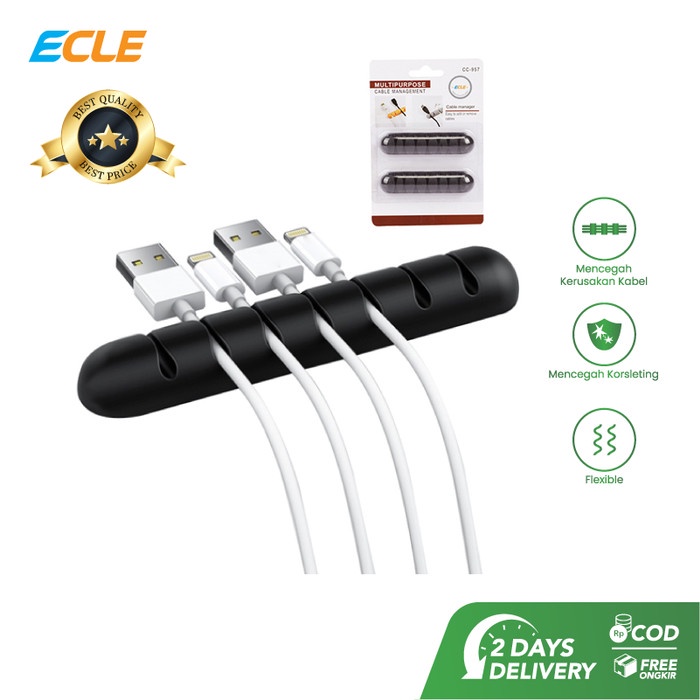 

PEREKAT-PENGIKAT- ECLE KABEL ORGANIZER SILIKON ALL TYPE CABLE MANAGE CLIP BLACK 7 SLOTS -PENGIKAT-