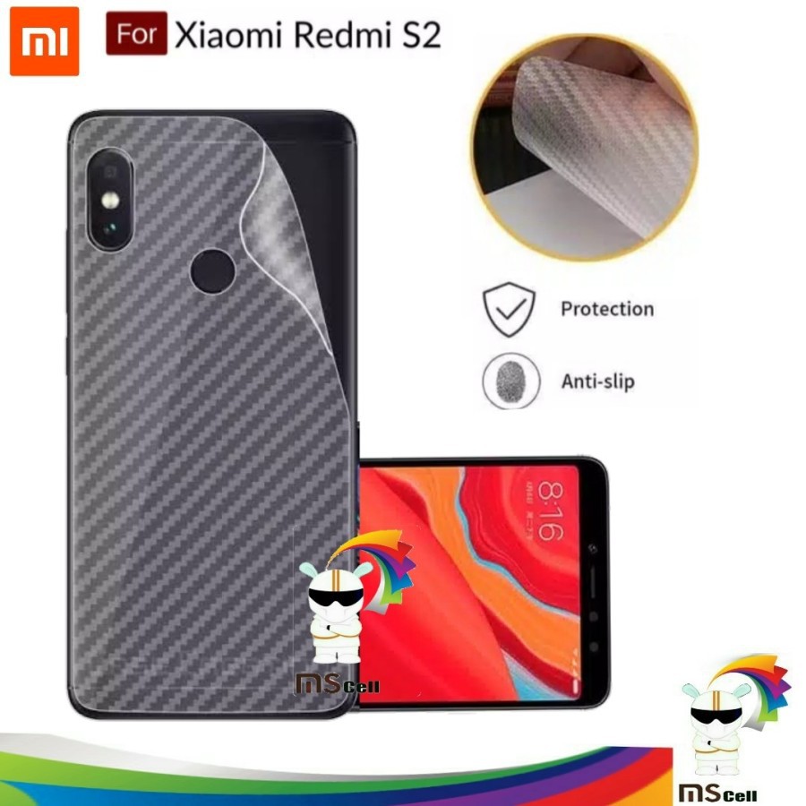 SKIN CARBON XIAOMI REDMI 4X - ANTI GORES BELAKANG XIAOMI REDMI 3 3S 3X 4X REDMI S2 POCOPHONE F1 - BC