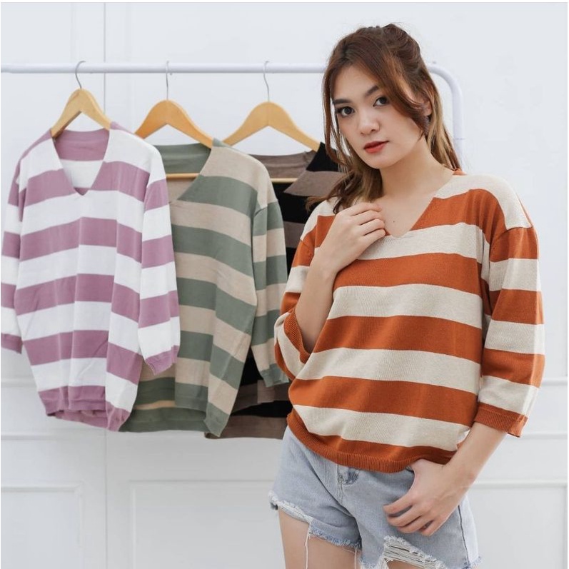 JI-EUN KNIT TOP - Atasan Rajut Wanita