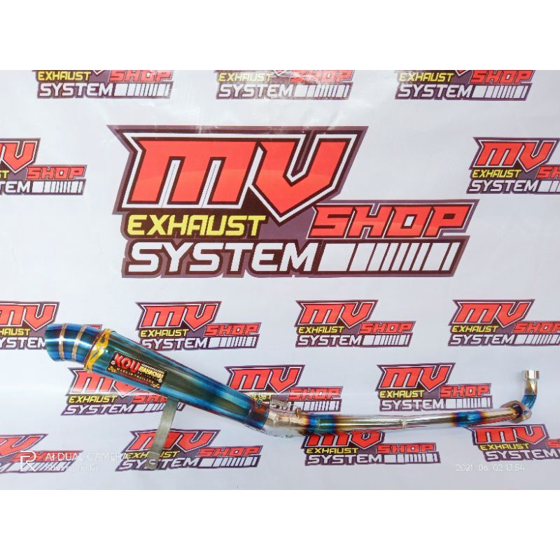 knalpot kou twotone supra revo smash vega jupiter shogun