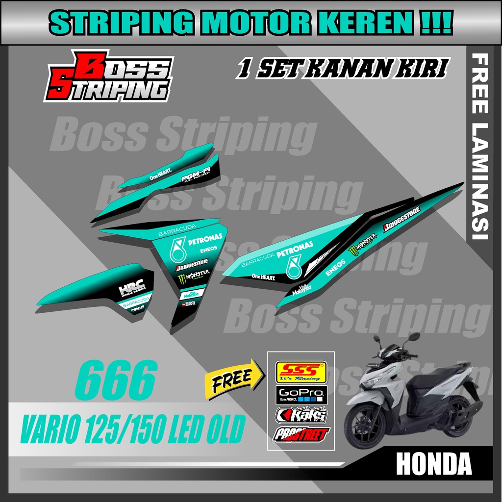 Sticker Striping Variasi Vario 125-150 Led 2015 2016 2017- Sticker Motor Vario Led Design Petronas. 