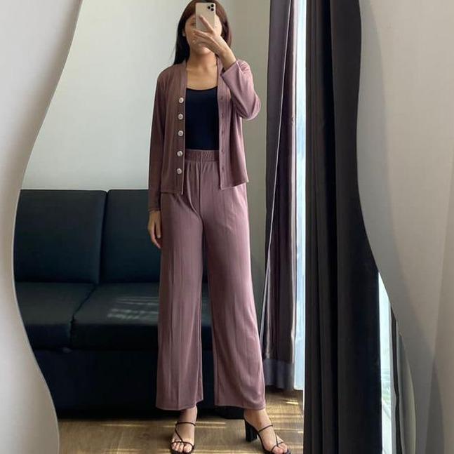 Sora Knit Set - Stelan Knit - Stelan Outer Cardigan Kulot Wanita