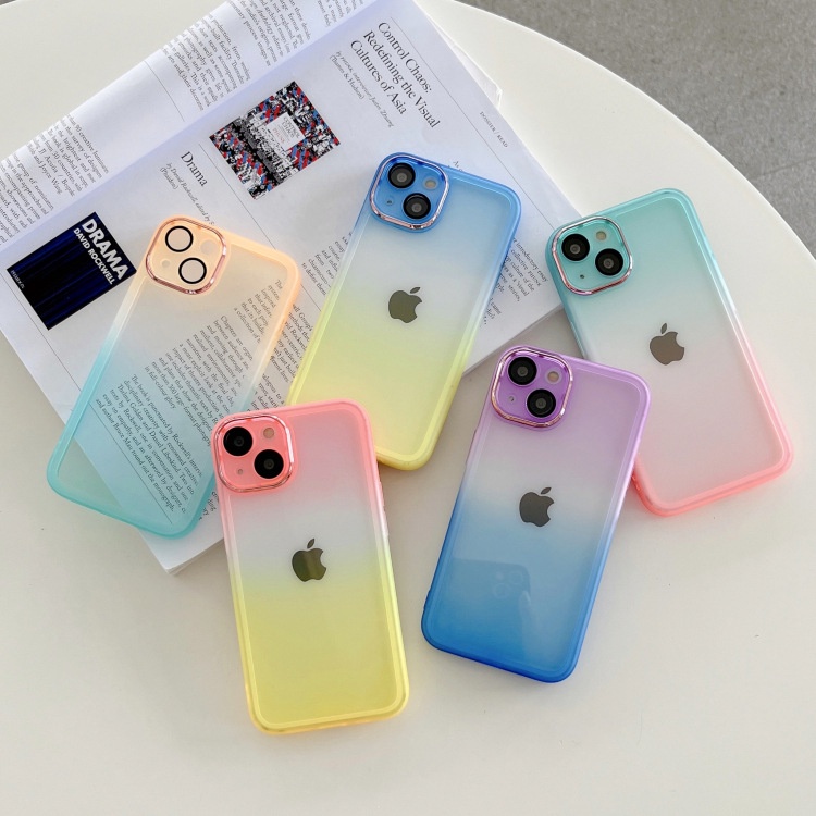 Lensa film electroplating Warna Gradasi Bahan Akrilik Untuk Iphone 13 12 XS