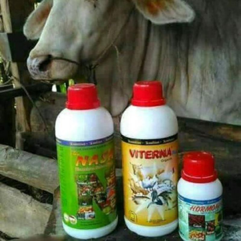 Paket Vitamin Dan Penggemuk Ternak Organik Komplit 3 Botol Nasa Hormonik Viterna/ Paket Vitamin Ternak Organik VITERNA POC NASA HORMONIK / Paket Vitamin Ternak Kambing Sapi Babi Ayam