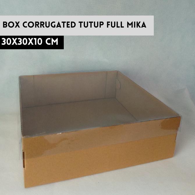 

Premium Product!!! (10Pcs) Dus Hampers, Kotak Puding, Kemasan Tutup Full Mika 30X30X10 - Paling Diminati