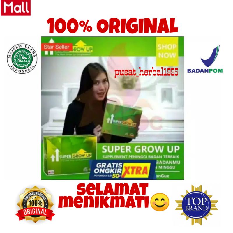 

super grow up peninggi badan original susu kalsium 1box isi10