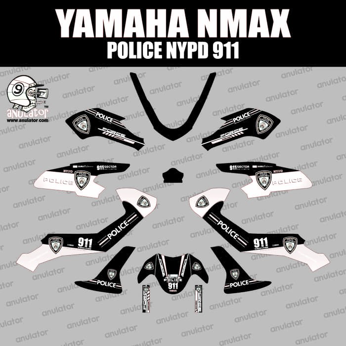 Sticker Motor Yamaha NMAX Police NYPD 911 SPEC A Striping Motor