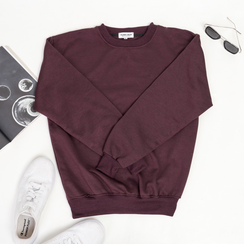 CLOSETWEAR BASIC SWEATER POLOS BURGUNDY