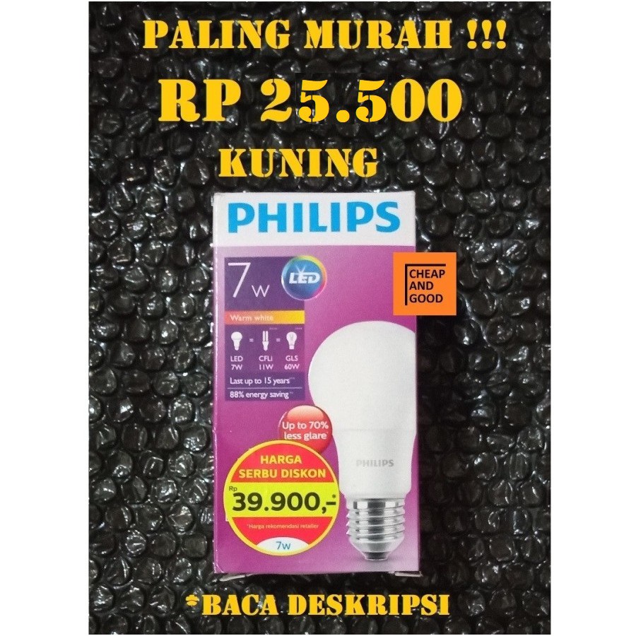 Lampu Led Phillips Philips 7w 7 Watt Kuning Warm Paling Murah Shopee Indonesia