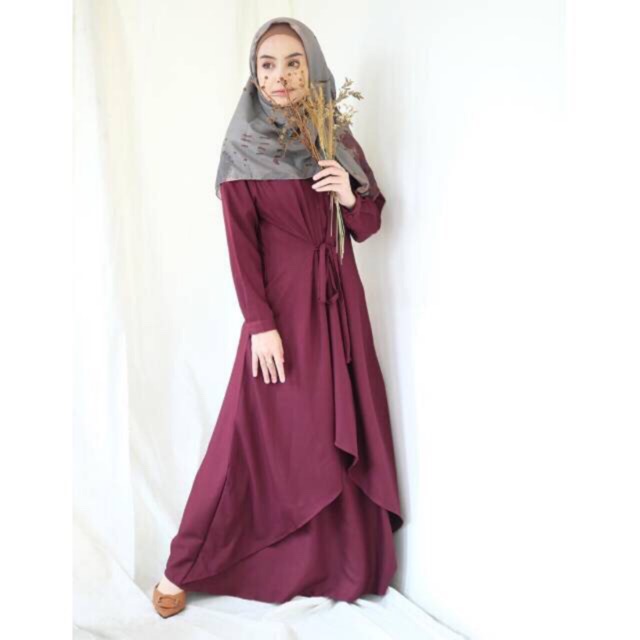 [ maroon ] Arca dress localid local.id local id
