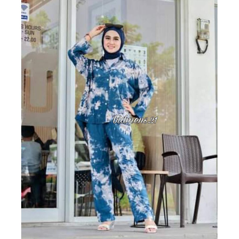 [BISA COD] Setelan Tie Dye One Set Rayon Super Kain Berkualitas