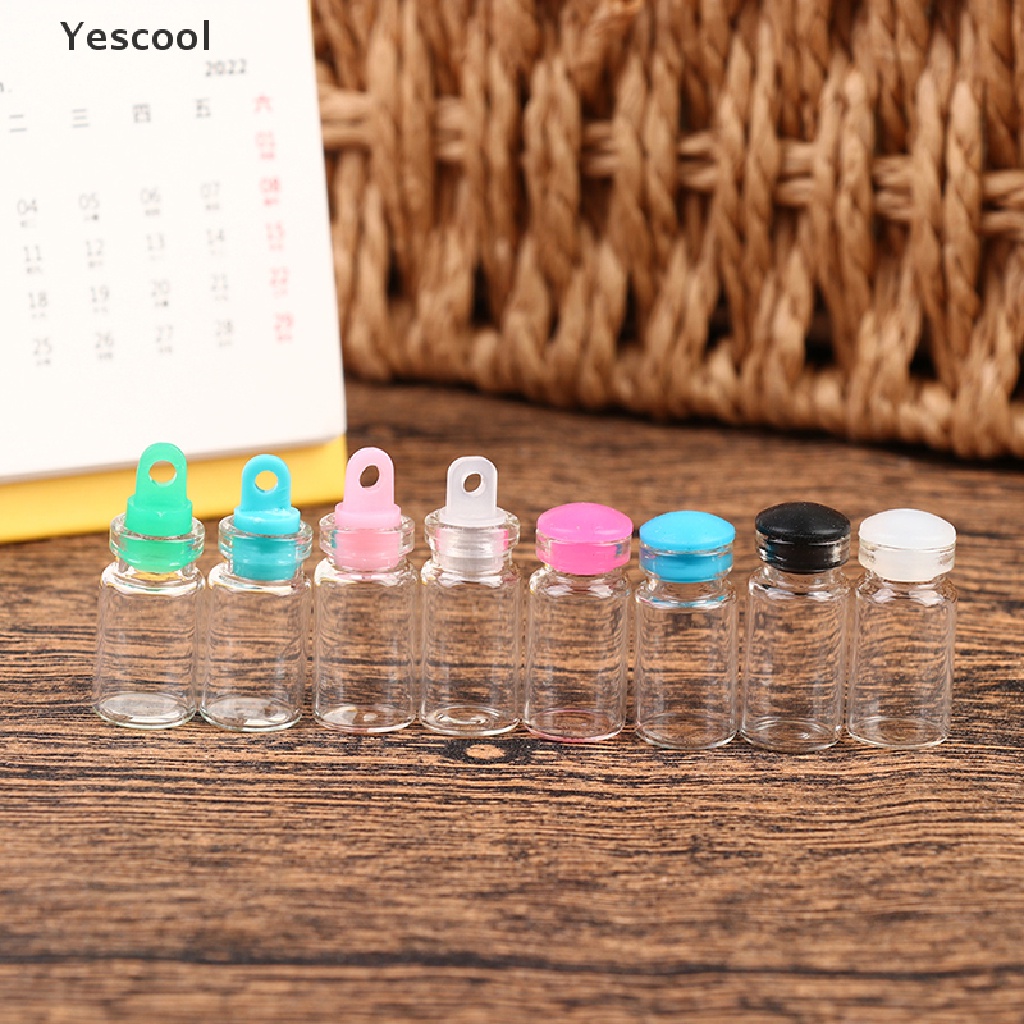 Yescool 10Pcs 1ML 11*22mm Glass Bottles Tiny Glass Jar Sealed Bottles Wishing Bottles .