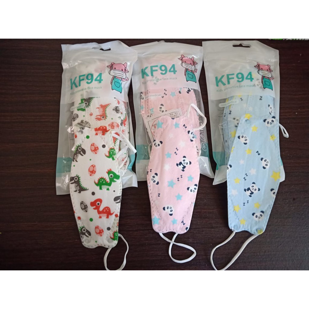 Masker Kf 94 karakter anak cewek cowok isi 10 pcs masker anak motif 3D protection 4ply murah