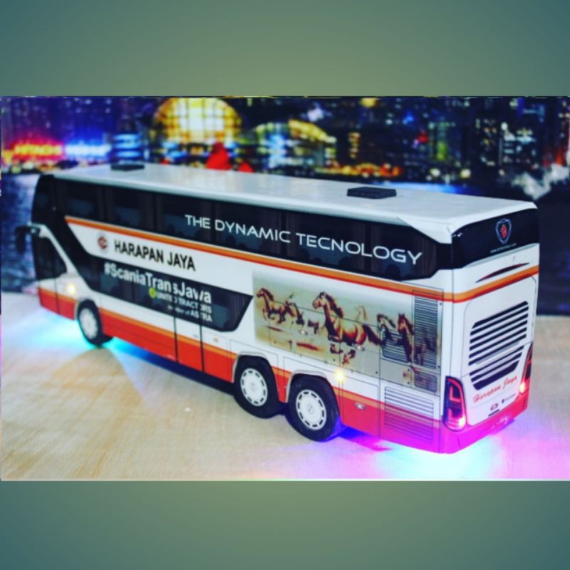 Miniatur Bus Miniatur Bis Harapan Jaya D2 Mobil Mainan Hadiah Diecast Bus
