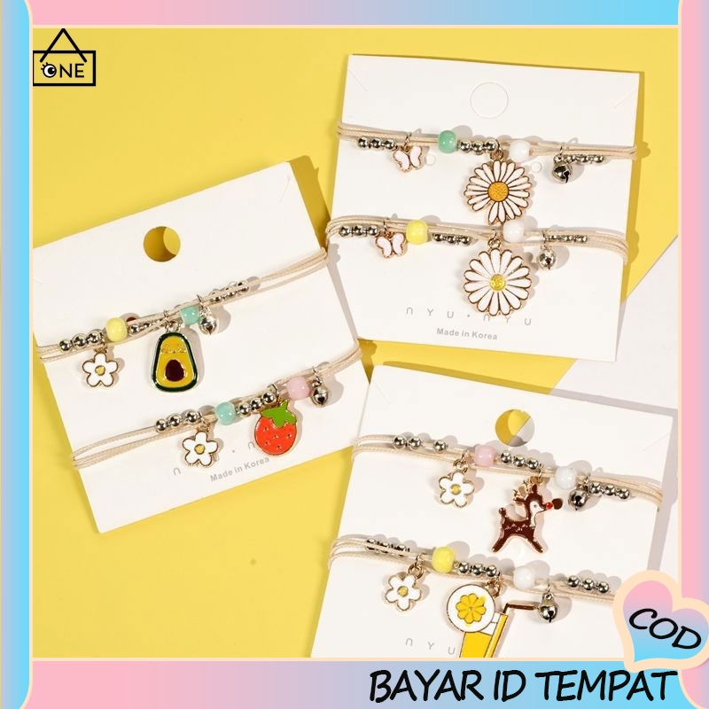 COD❤Daisy Gelang Gadis Kartun Manik Keramik Perhiasan  Mahasiswa Hadiah Ulang Tahun Gelang Fashion A one