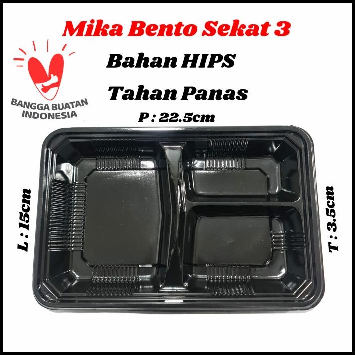 Starlight Outlets | Tray Mika Bento Sekat 3 / Tray Bento 3 Sekat / Box Bento.
