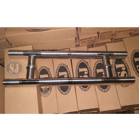 handle pintu oval 45cm baut tembus gagang tarikan pintu stainless pegangan pintu kaca stainless