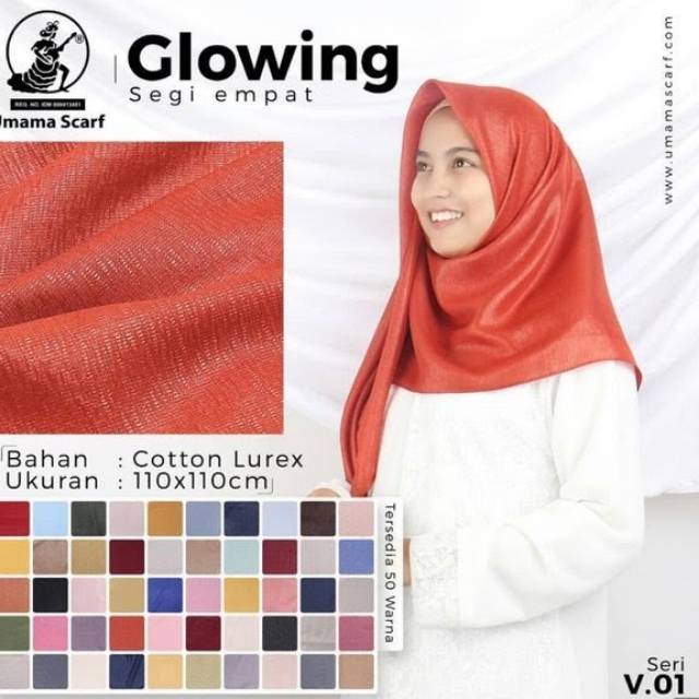 Jilbab cotton lurex / cornskin glowing umama