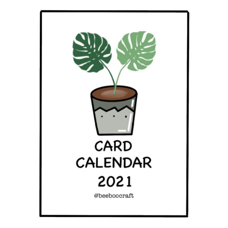 

Kalender aesthetic 2021 Lengkap dengan tanggal merah (card calender aesthetic) - monstera