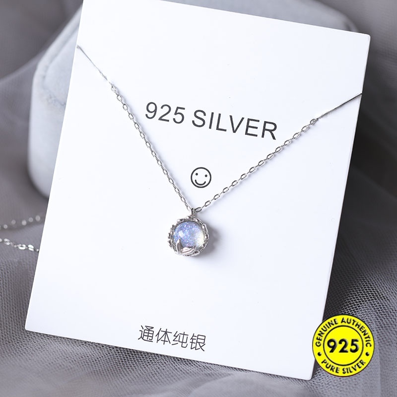 Kalung Rantai Sterling Silver 925 Dengan Liontin Bunga Untuk Wanita 2021