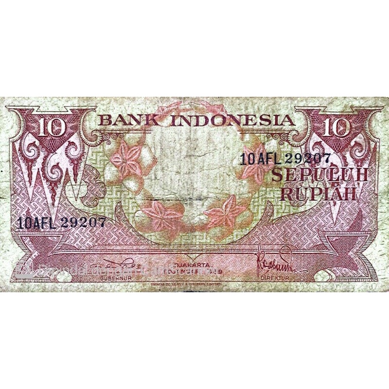 Uang Kuno 10 rupiah 1959