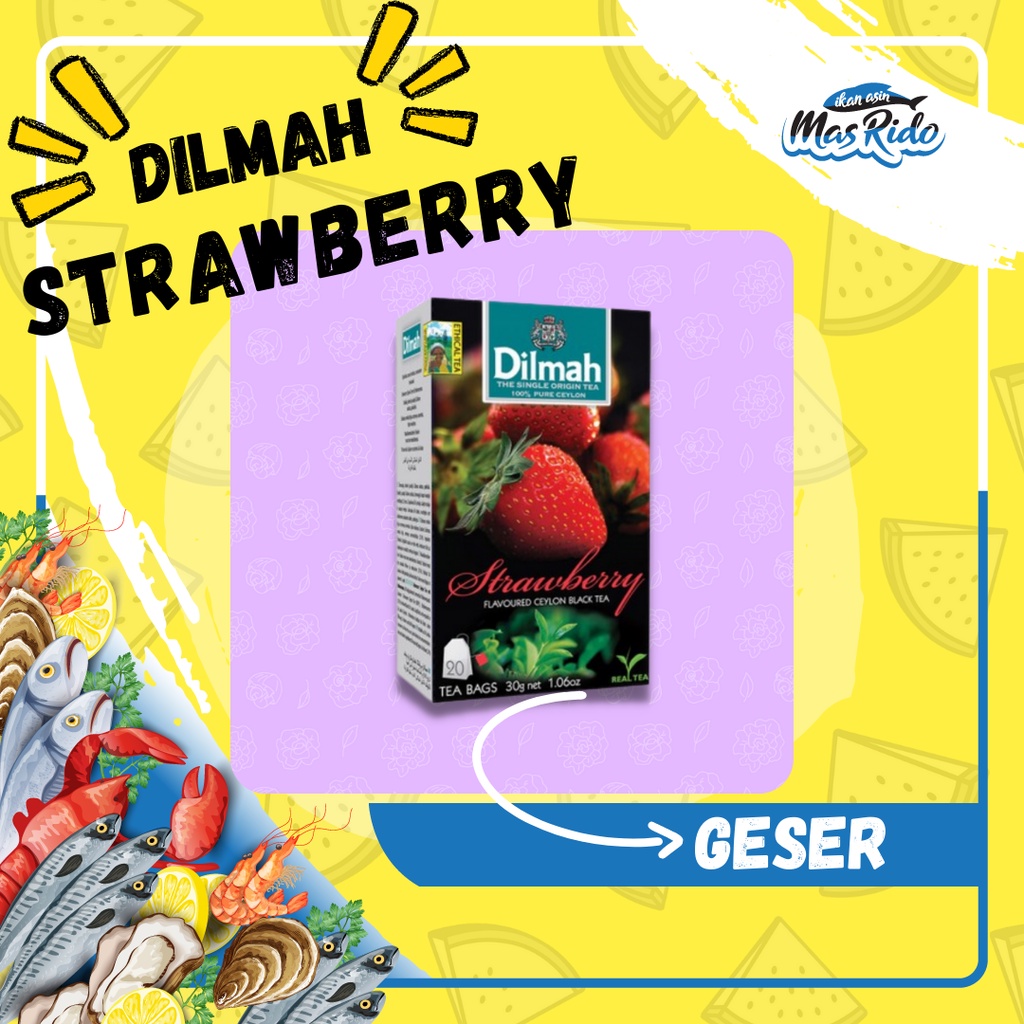 

Dilmah Strawberry Tea Teh Strawberry Instant Black Tea 20 Bags 30Gram