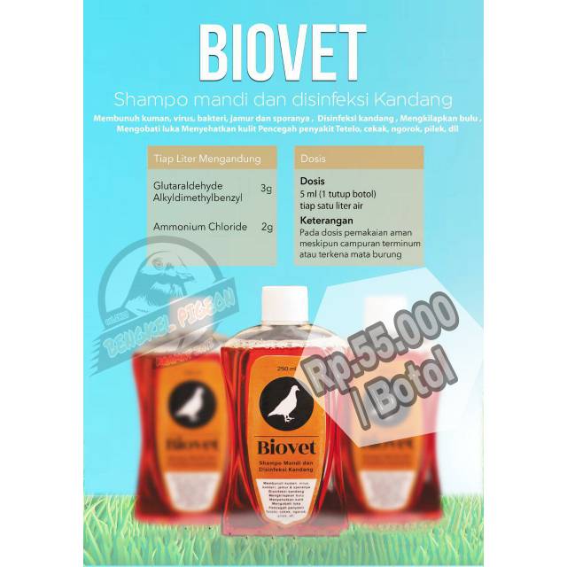 Shampoo shampo sampo burung dara merpati biovet vitares lomba kolongan balap tomprang pos