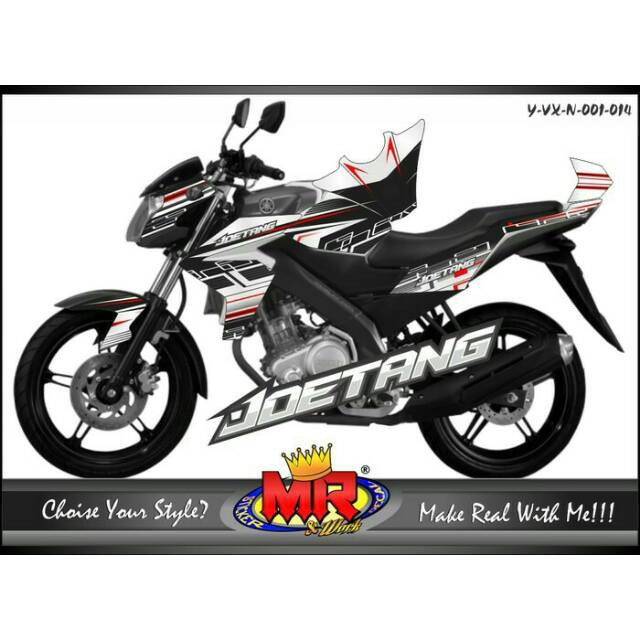 Decal Premium Vixion New NVL hitam putih Stiker Sticker 03 spec A