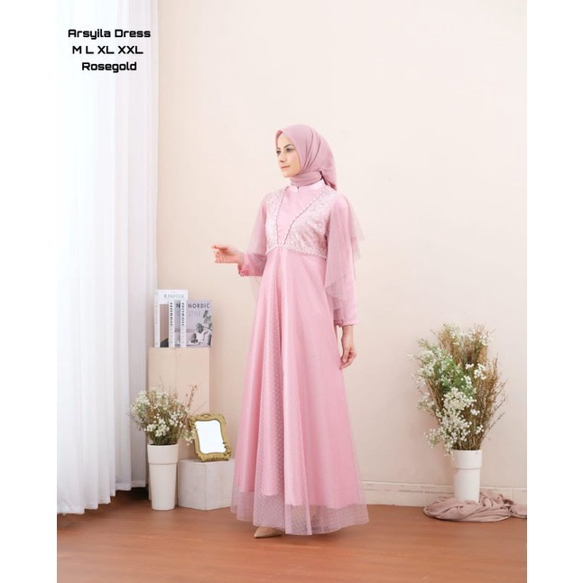 Permata_Olshop / Asyila Dress NF / Kebaya Gamis Pesta Mewah / Gamis Modern Bridesmaid / Kebaya Lamaran