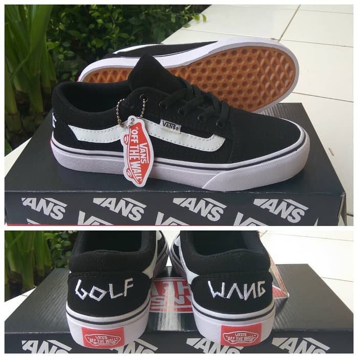 V61K4 Sneaker Pria Batam Darlene Casually Sneakers   Sepatu  Old Skool Golf Wang Black Cp