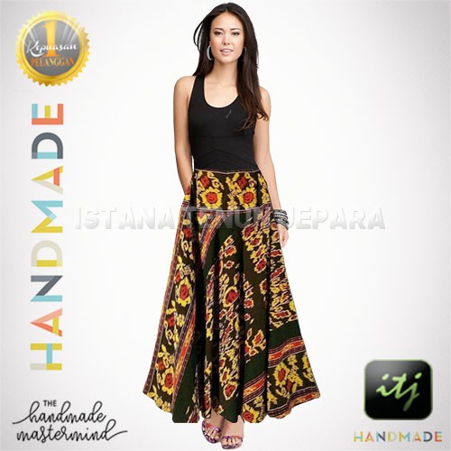 Rok Batik Etnik Wanita gaya Tenun Troso Motif Bunga
