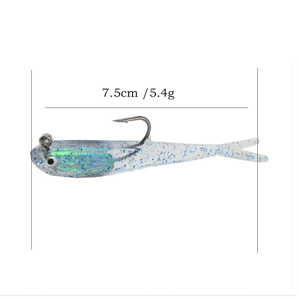 Shengyao 1Pcs Luminous Umpan Pancing Softlure Bentuk Ikan Imitasi 7.5cm 6.5g Fishing Lure Swimbait Bass Wobbler Kail Sinking Memancing Tackle