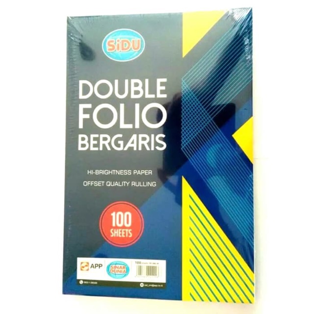 

HOME-KERTAS DOUBLE FOLIO GARIS SIDU RF 100 ISI 100 SHEET / LEMBAR GROSIR