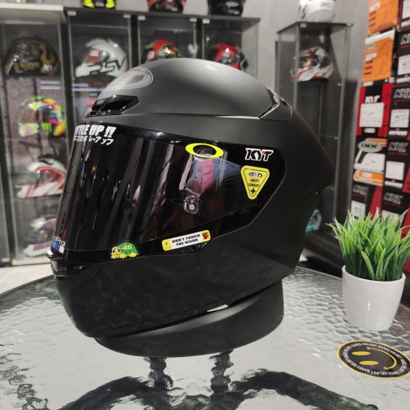 KYT TT Course Black Matt Doff paket ganteng