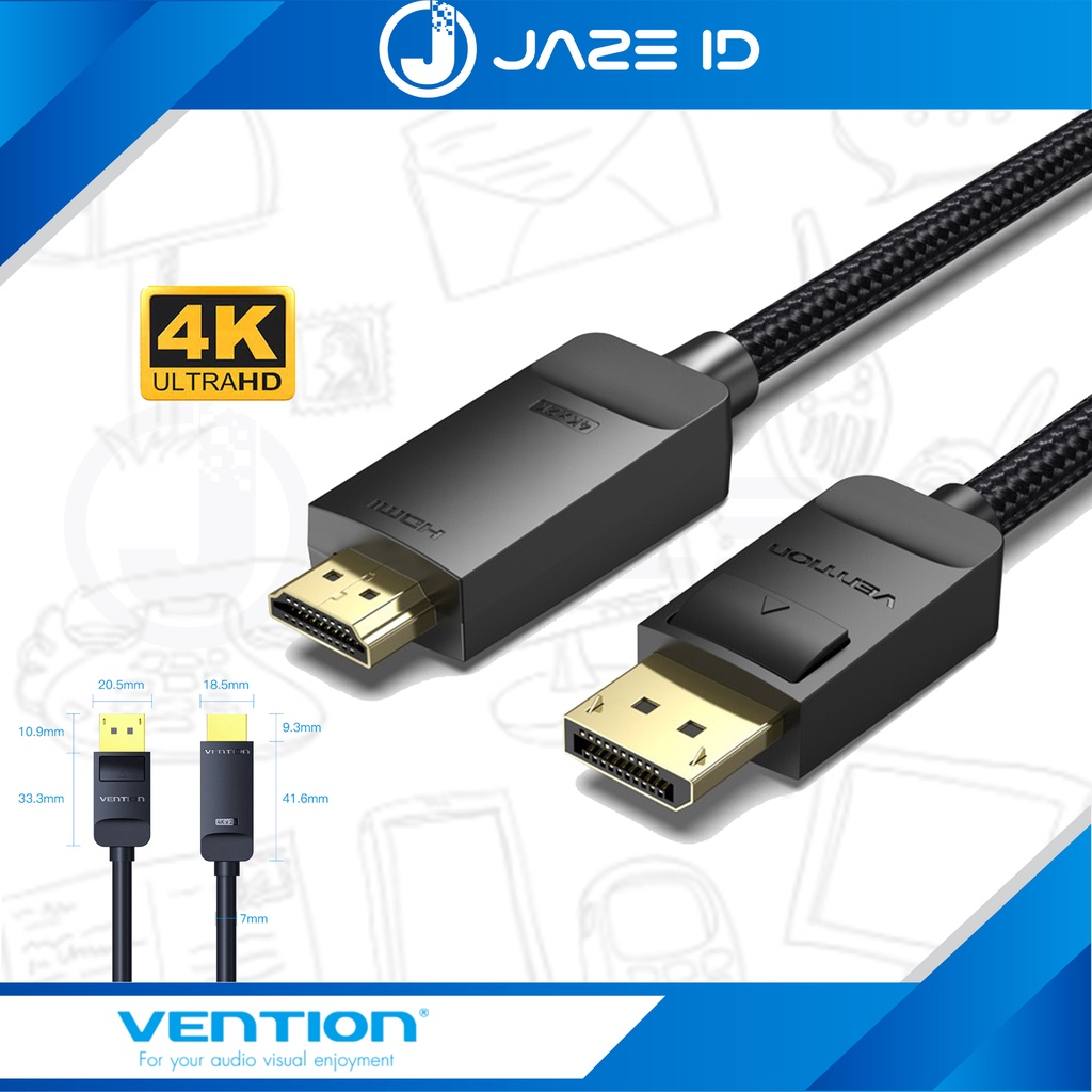 Vention Kabel Displayport to HDMI 4K Converter DP Braided 3M 5M