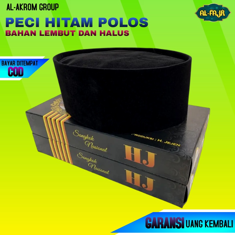 (COD) Peci Songkok Hitam Polos PREMIUM Bahan Royal Halus dan Lembut Murah Untuk Anak dan Dewasa