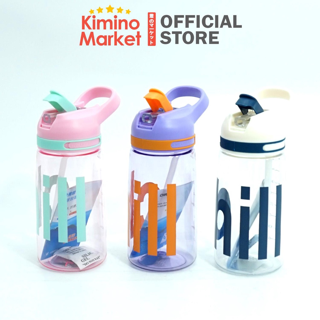 Botol Air Minum Korea CHILL Transparan 450 ml Drink Bottle BPA Free Anti Tumpah