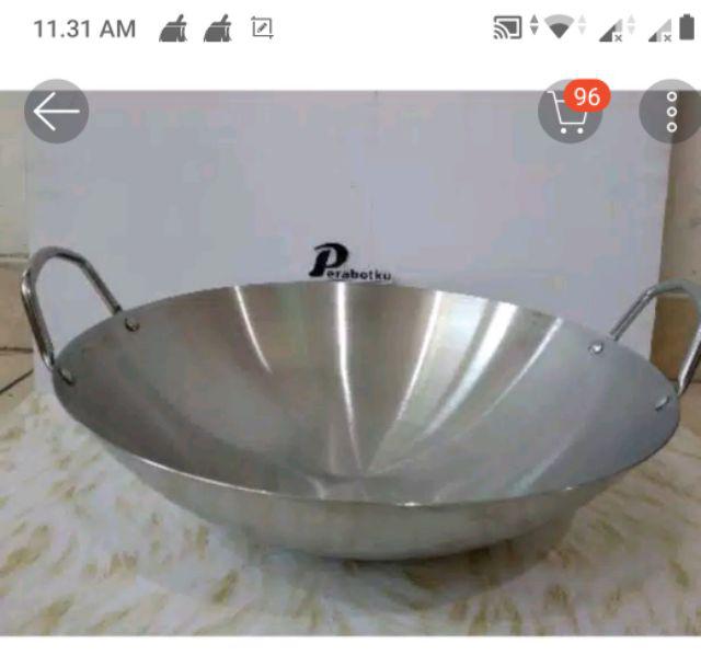 Kuali Katel Wok Wajan Stenlis Stainless Tebal Home Pro Ukuran 36 Cm