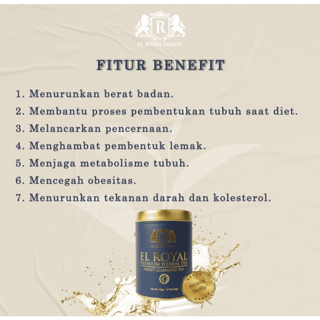 (FREE GIFT) EL ROYAL PREMIUM HERBAL TEA / TEH HERBAL UNTUK KESEHATAN / 1 PAKET ISI MORNING  &amp; NIGHT