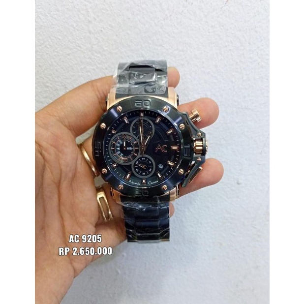 ALEXANDRE CHRISTIE SERI COLLECTION AC 9205 MC SILVER BLACK ORI // ac9205