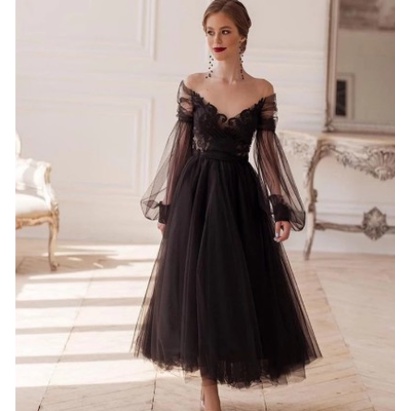 Gown prom party evening dress black