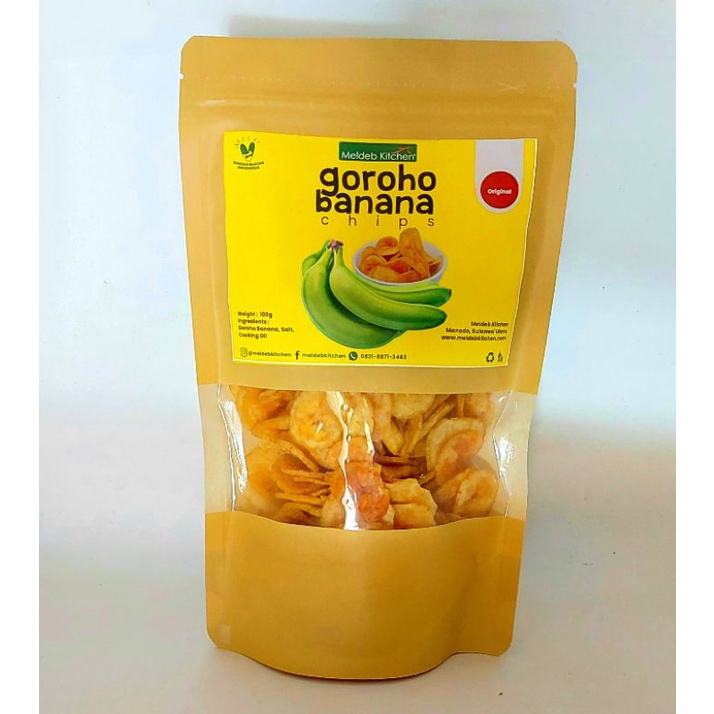 Meldeb Kitchen Goroho Banana Chips Kripik Pisang Goroho Asli Manado Aneka Pilihan Rasa/ Original / G