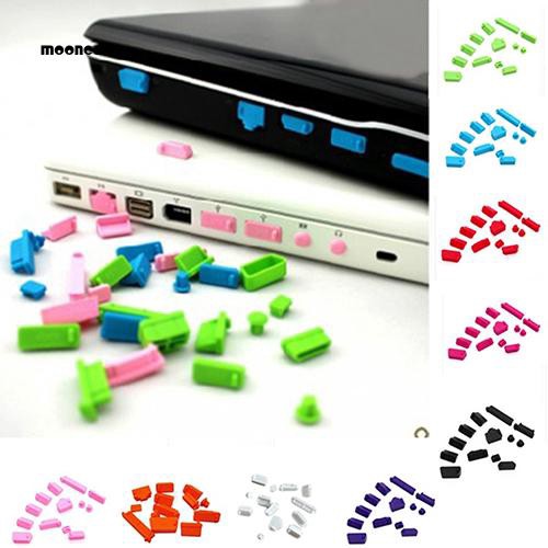 ☼Bulan Sabit☼13pcs / Set Plug Penutup Port Laptop Universal Bahan Silikon Anti Debu