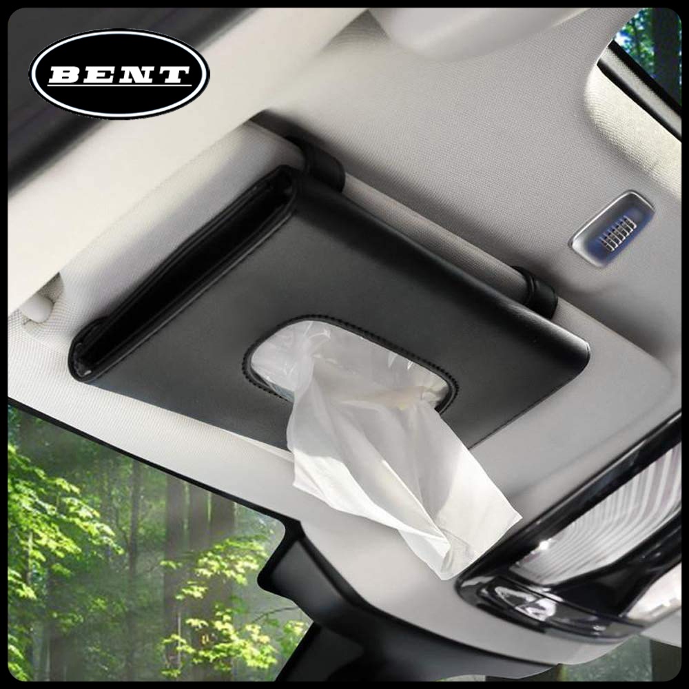 Foto 【Ready Stock】Tempat Tisu Mobil / Kotak Tissue Gantung Car Sun Visor Jepit PU Leather Wadah Tisu Mobil