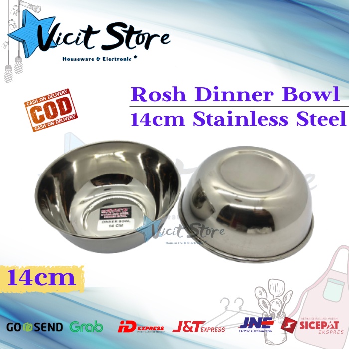 Rosh Dinner Bowl 14cm / Mangkok Stainless 14cm Rosh