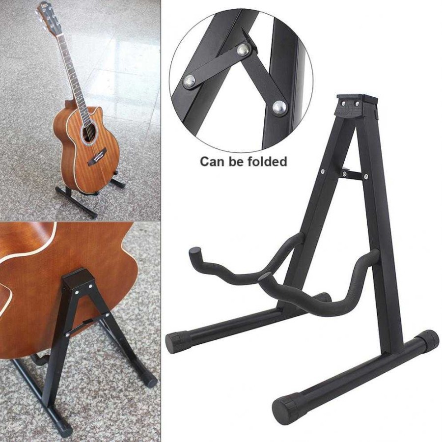 Stand Penyangga gitar Berdiri bass biola Tripod Foldable Guitar Holder