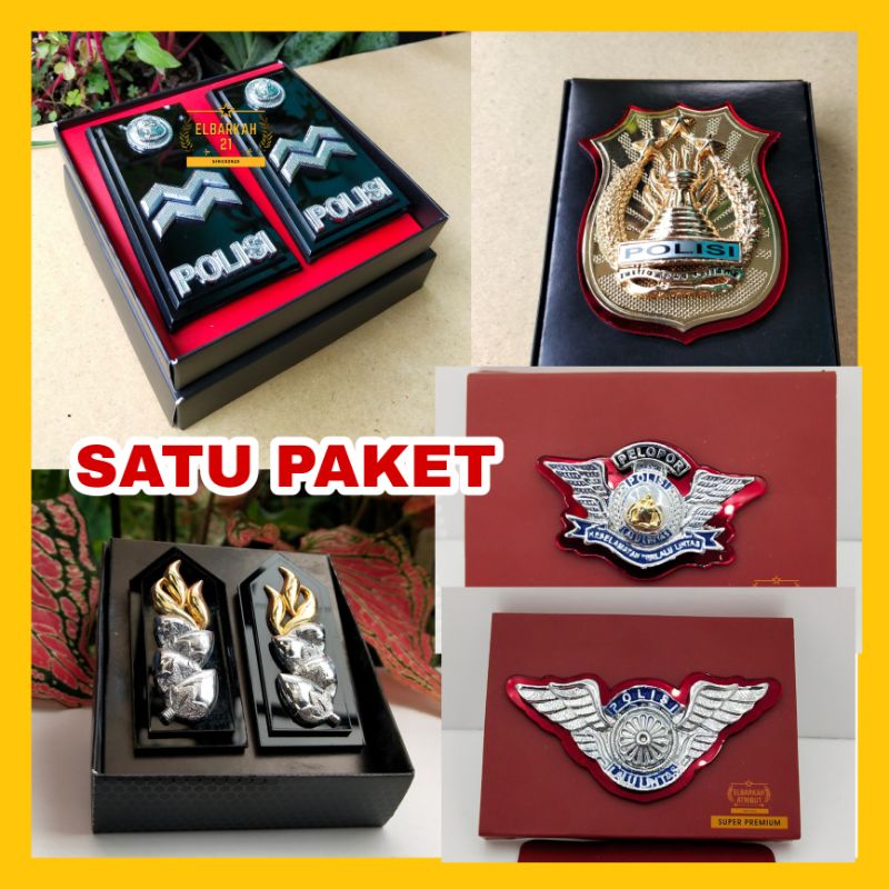 SATU PAKET PANGKAT BINTARA+MONOGRAM+KEWENANGAN+WING PLOPOR+WING LANTAS