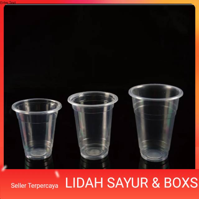 Gelas Plastik Bening ukuran 12,14,16 ounce